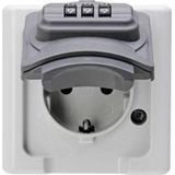 Kopp 109802008 1-voudig Stopcontact (opbouw) Afsluitbaar IP44 Grij - Zwart