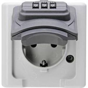 Kopp 109802008 1-voudig Stopcontact (opbouw) Afsluitbaar IP44 Grij - Zwart