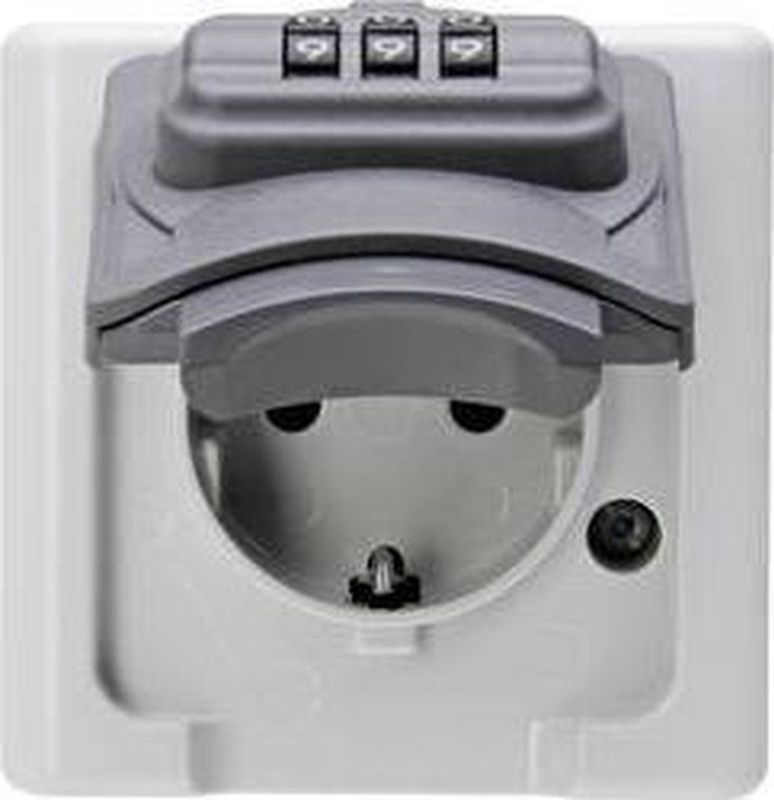 Kopp 109802008 1-voudig Stopcontact (opbouw) Afsluitbaar IP44 Grij - Zwart