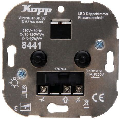 Kopp Technikcenter LED Inbouw Sokkel Duo Dimmer - 5 t/m 40 Watt - Universeel