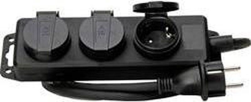 Kopp 223003044 Stekkerdoos 3-voudig Zwart Randaarde Stekker 1 Stuk(s)