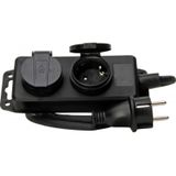 Kopp 223002043 Stekkerdoos 2-voudig Zwart Randaarde Stekker 1 Stuk(s)