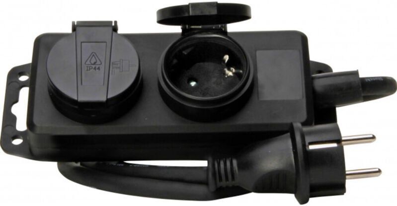 Kopp 223002043 Stekkerdoos 2-voudig Zwart Randaarde Stekker 1 Stuk(s)