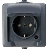 Kopp - NAUTIC 1f - Wandcontactdoos - Antraciet - Aardingscontact