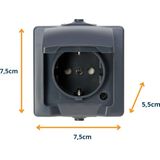 Kopp - NAUTIC 1f - Wandcontactdoos - Antraciet - Aardingscontact