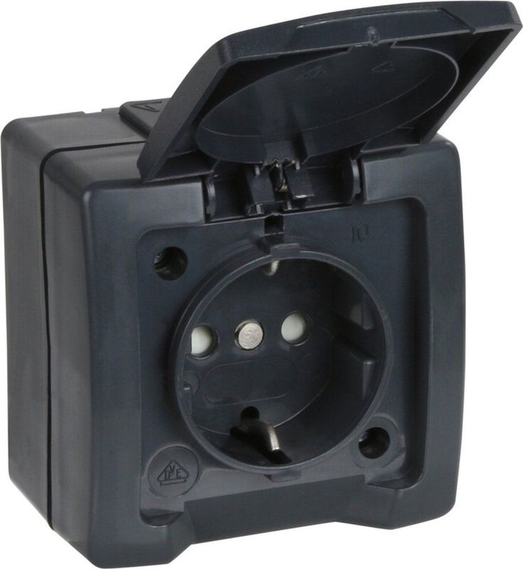 Kopp - NAUTIC 1f - Wandcontactdoos - Antraciet - Aardingscontact