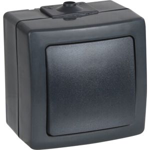 Nautic Wipschakelaar kruis - Opbouw - Spatwaterdicht - Antraciet - IP44