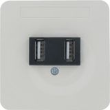 Peha standaard centraalplaat USB/TAE Glanzend wit