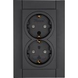 Athenis - Wandcontactdoos 2-voudig - Antraciet - Kopp