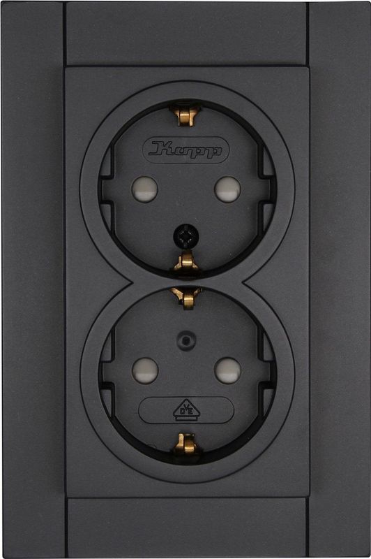 Athenis - Wandcontactdoos 2-voudig - Antraciet - Kopp