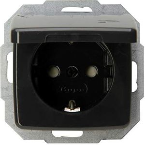 Kopp wandcontactdoos met randaarde met klapdeksel en verhoogde contactbeveiliging,16A, 250V~, Rivo antraciet, 945215084