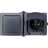 Kopp - Nautic - Vochtige Ruimte Schakelaar - Antraciet - IP44