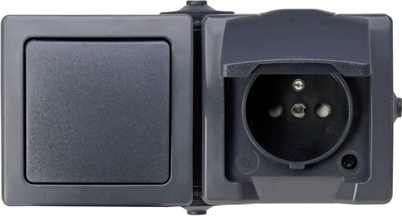 Kopp - Nautic - Vochtige Ruimte Schakelaar - Antraciet - IP44