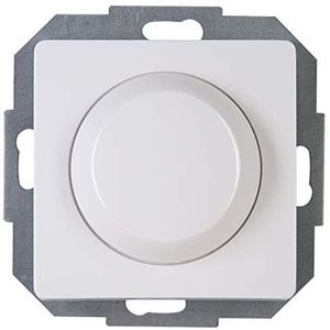 Kopp Paris 846002086 Universele dimmer met drukknop/wisselschakelaar voor led, fase-uitschakeling en fase-uitschakelen, 3-100 W LED, 10-250 W gloeilampen, wit