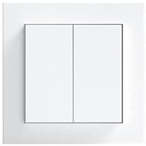 Kopp Smart-Control Energiezelfvoorzienende Bluetooth-wandschakelaar ATHENIS - zuiver wit, incl. dubbele vlakwip en frame, Smart-Home Bluetooth-mesh, 833201012