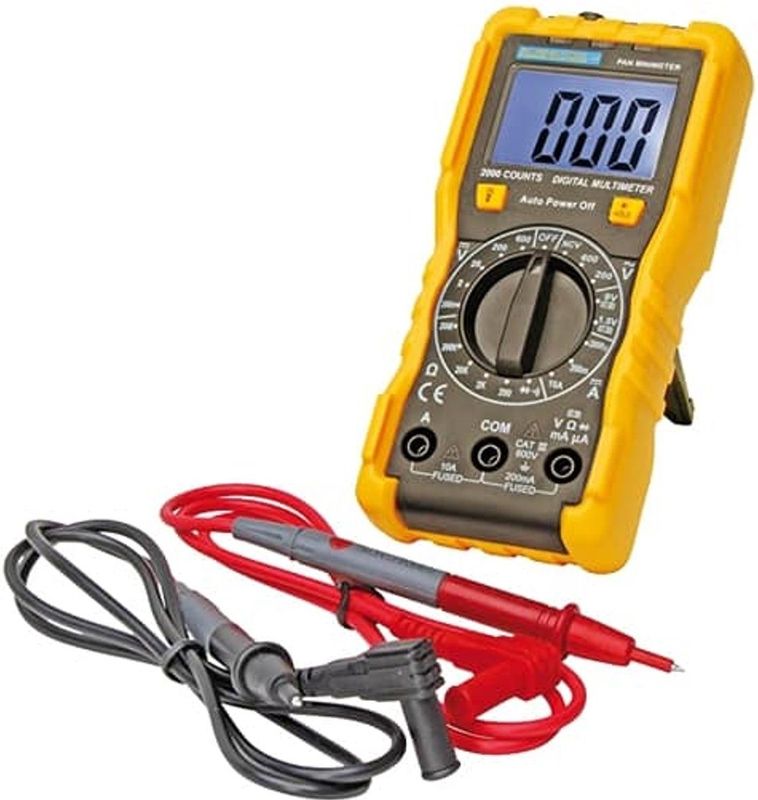Kopp - Digitale Multimeter - Antraciet/Geel - 600 V - Inclusief Testkabel en Batterijen