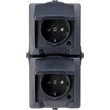 Kopp 136955007 Nautic Stopcontact met Klapdeksel Spatwaterdicht Antraciet