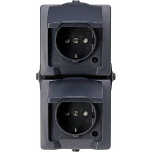 Kopp 136955007 Nautic Stopcontact met Klapdeksel Spatwaterdicht Antraciet