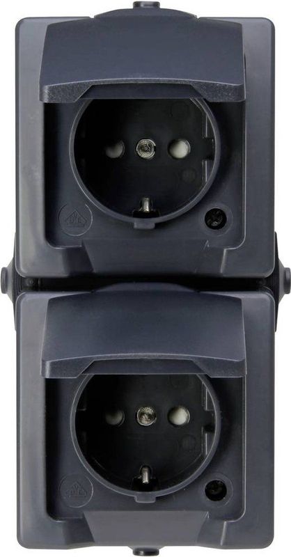 Kopp 136955007 Nautic Stopcontact met Klapdeksel Spatwaterdicht Antraciet