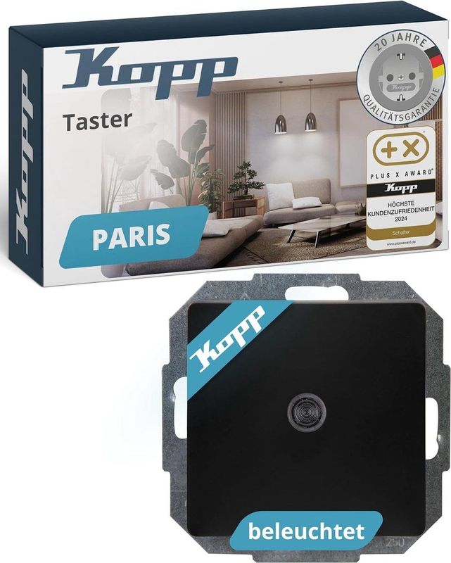 Kopp - Drukknop - Mat Zwart - Parijs - Schakelaar