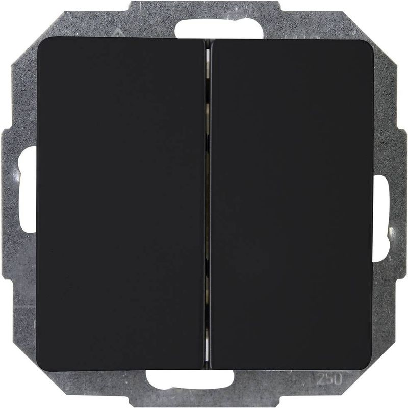 Kopp - Paris - Dubbele Wisselschakelaar - Mat Zwart - Thermoplast - 2 Knoppen