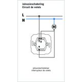 Kopp - Paris - Dubbele Jalouzieschakelaar - Mat Zwart - Thermoplast - 230V