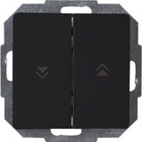 Kopp - Paris - Dubbele Jalouzieschakelaar - Mat Zwart - Thermoplast - 230V
