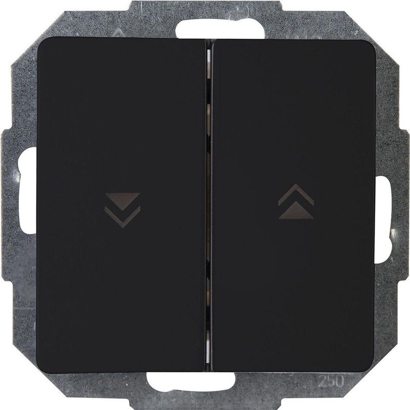 Kopp - Paris - Dubbele Jalouzieschakelaar - Mat Zwart - Thermoplast - 230V