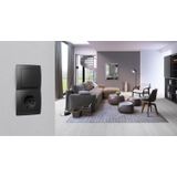 Kopp Paris Randaarde Wandcontactdoos - 2 Voudig - 230 Volt - Mat Zwart