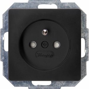 Kopp Paris 921150086 Stekkerdoos met verhoogde contactbescherming, matzwart, zwart