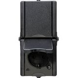 Kopp - Proaqa - Stopcontact - Zwart - Geaard - 2-voudig - Verticaal - IP44