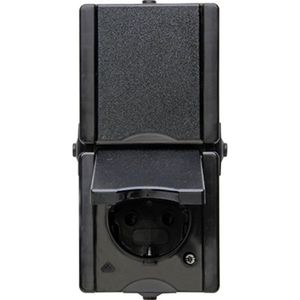Kopp - Proaqa - Stopcontact - Zwart - Geaard - 2-voudig - Verticaal - IP44