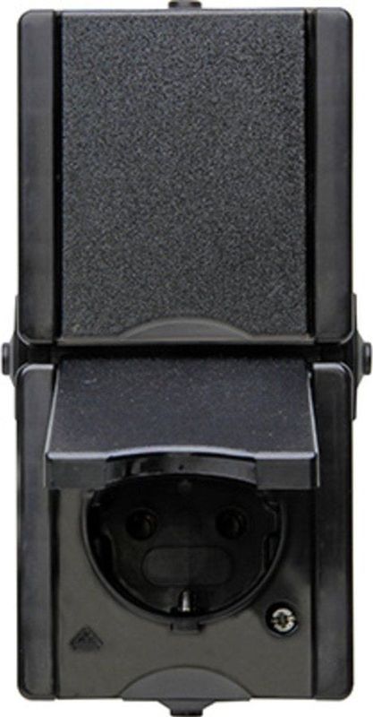 Kopp - Proaqa - Stopcontact - Zwart - Geaard - 2-voudig - Verticaal - IP44