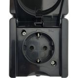 Kopp - Opbouw PROAQA - Stopcontact Zwart - Spatwaterdicht