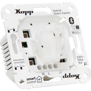 Kopp Smart Control Hybride Smart Switch: Knop 3-draads 1-kanaals met Univers. Wipopname voor Kopp en versch. schakelaarfabrikanten, smarthome, Amazon Alexa, Google Home, 833403010