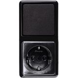 KOPP - Opbouwprogramma - Zwart - Universele Schakelaar en Stopcontact