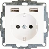 Kopp - HK07 PURE - Inbouw Stopcontact - Mat Wit - 2x USB