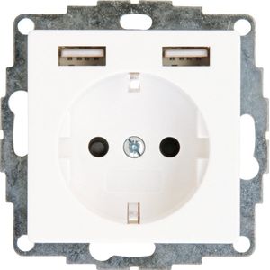 Kopp - HK07 PURE - Inbouw Stopcontact - Mat Wit - 2x USB