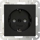 Kopp - HK07 PURE - Inbouw Stopcontact - Mat Zwart - Met Kinderbeveiliging