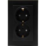 Kopp - Athenis HK07 - Wandcontactdoos - Mat Zwart - Thermoplast