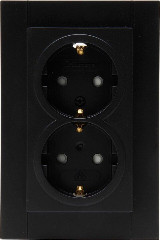 Kopp - Athenis HK07 - Wandcontactdoos - Mat Zwart - Thermoplast