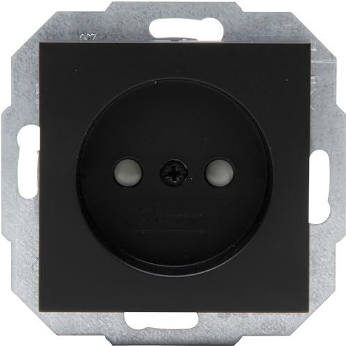 Kopp - Athenis - Inbouwstopcontact - Zwart - Ongeaard - 1-polig - IP20