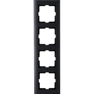 Kopp Athenis 4-voudig afdekframe, zwart, mat oppervlak, 402850065