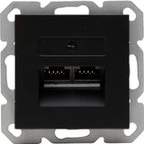 KOPP - UTP RJ45 Stopcontact - Athenis HK07 - Wandcontactdoos - Inbouw - 2-voudig UTP CAT6 - Mat Zwart