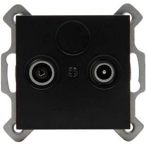 Kopp Athenis TV/RF-stopcontact, zwart, mat oppervlak, 941250083