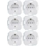Kopp - Athenis Profipack - 6 x Geaard Stopcontact - Arctisch Wit - Mat Oppervlak