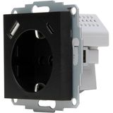 Kopp - HK07 - Inbouw Stopcontact - Antraciet - Met USB en USB-C