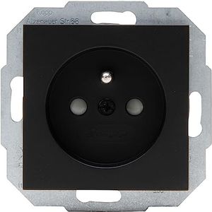 Kopp HK07 - midden-geaard stopcontact, verhoogde aanraakbeveiliging, kleur: mat zwart - (10 stuks)