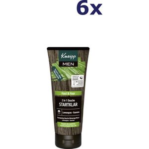 6x Kneipp douchegel Men 200ml Startklaar Lemongrass Guarana