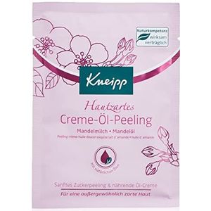 Kneipp Hautzartes Crème-oliepeeling, combinatie van fijne suikerkristallen en een rijke oliecrème, met waardevolle amandelolie, voor een gladdere en stralend mooie huid, 12 x 40 ml